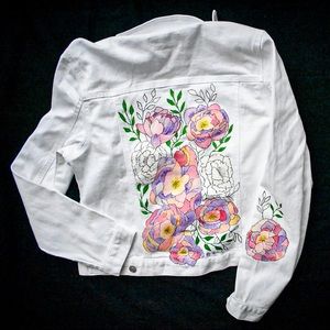 Denim jacket hand painted